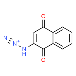 ChemSpider 2D Image | 3-(1,4-Dioxo-1,4-dihydro-2-naphthalenyl)-1-triazyn-2-ium | C10H6N3O2