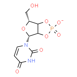 ChemSpider 2D Image | (4R,6R)-4-(2,4-Dioxo-3,4-dihydro-1(2H)-pyrimidinyl)-6-(hydroxymethyl)tetrahydrofuro[3,4-d][1,3,2]dioxaphosphol-2-olate 2-oxide | C9H10N2O8P