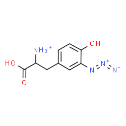 ChemSpider 2D Image | 2-(3-Azido-4-hydroxyphenyl)-1-carboxyethanaminium | C9H11N4O3