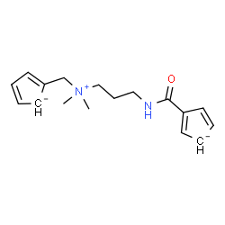 ChemSpider 2D Image | 2-{[{3-[(1,4-Cyclopentadien-3-id-1-ylcarbonyl)amino]propyl}(dimethyl)ammonio]methyl}-2,4-cyclopentadienide | C17H23N2O