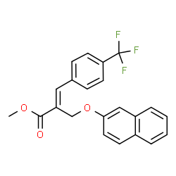 ChemSpider 2D Image | Methyl (2E)-2-[(2-naphthyloxy)methyl]-3-[4-(trifluoromethyl)phenyl]acrylate | C22H17F3O3