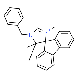 ChemSpider 2D Image | 1'-Benzyl-3',5',5'-trimethyl-1',5'-dihydrospiro[fluorene-9,4'-imidazol[3]ium] | C25H25N2