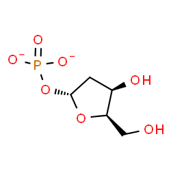 ChemSpider 2D Image | 2-Deoxy-1-O-phosphonato-alpha-D-threo-pentofuranose | C5H9O7P