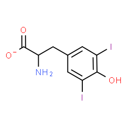 ChemSpider 2D Image | 2-Amino-3-(4-hydroxy-3,5-diiodophenyl)propanoate | C9H8I2NO3