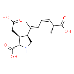 ChemSpider 2D Image | (3S,4S)-4-[(2E,4Z,6R)-6-Carboxy-2,4-heptadien-2-yl]-3-(carboxymethyl)-L-proline | C15H21NO6