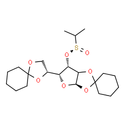ChemSpider 2D Image | (3a'R,5'R,6'S)-5'-[(2R)-1,4-Dioxaspiro[4.5]dec-2-yl]tetrahydrospiro[cyclohexane-1,2'-furo[2,3-d][1,3]dioxol]-6'-yl 2-propanesulfinate (non-preferred name) | C21H34O7S