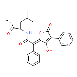 ChemSpider 2D Image | Methyl N-[(2Z)-2-(3-hydroxy-5-oxo-4-phenyl-2(5H)-furanylidene)-2-phenylacetyl]-L-leucinate | C25H25NO6