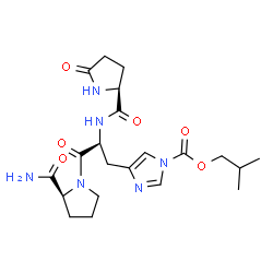 ChemSpider 2D Image | 5-Oxo-L-prolyl-1-(isobutoxycarbonyl)-L-histidyl-L-prolinamide | C21H30N6O6