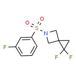 ChemSpider 2D Image | 1,1-Difluoro-5-[(3-fluorophenyl)sulfonyl]-5-azaspiro[2.3]hexane | C11H10F3NO2S