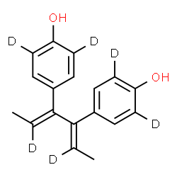 ChemSpider 2D Image | 4,4'-(2E,4E)-(2,5-~2~H_2_)-2,4-Hexadiene-3,4-diyldi(2,6-~2~H_2_)phenol | C18H12D6O2