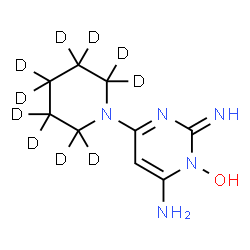 ChemSpider 2D Image | 6-Amino-2-imino-4-[(~2~H_10_)-1-piperidinyl]-1(2H)-pyrimidinol | C9H5D10N5O