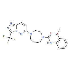 ChemSpider 2D Image | N-(2-Methoxyphenyl)-4-[3-(trifluoromethyl)[1,2,4]triazolo[4,3-b]pyridazin-6-yl]-1,4-diazepane-1-carboxamide | C19H20F3N7O2