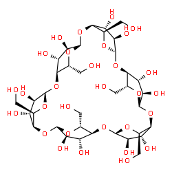 ChemSpider 2D Image | (1S,3R,5R,6S,8R,10R,11S,13R,15R,16S,18S,20R,21S,23R,25R,26S,28S,30R,31R,32R,33R,34R,35R,36R,37R,38R,39R,40R,41R,42R)-5,10,15,20,25,30-Hexakis(hydroxymethyl)-2,4,7,9,12,14,17,19,22,24,27,29-dodecaoxahe
ptacyclo[26.2.2.2~3,6~.2~8,11~.2~13,16~.2~18,21~.2~23,26~]dotetracontane-31,32,33,34,35,36,37,38,39,40,41,42-dodecol (non-preferred name) | C36H60O30