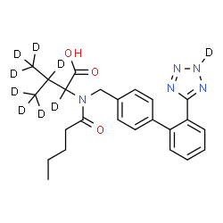 ChemSpider 2D Image | N-Pentanoyl-N-({2'-[(~2~H)-2H-tetrazol-5-yl]-4-biphenylyl}methyl)(2,3,4,4,4,4',4',4'-~2~H_8_)valine | C24H20D9N5O3