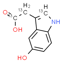 ChemSpider 2D Image | [5-Hydroxy(2-~13~C)-1H-indol-3-yl](~13~C_2_)acetic acid | C713C3H9NO3