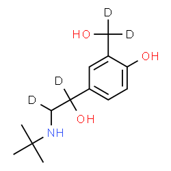 ChemSpider 2D Image | 2-[Hydroxy(~2~H_2_)methyl]-4-{1-hydroxy-2-[(2-methyl-2-propanyl)amino](1,2-~2~H_2_)ethyl}phenol | C13H17D4NO3