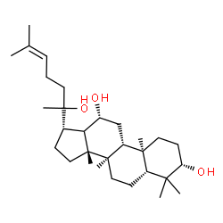 ChemSpider 2D Image | (3beta,12beta,13xi,20R)-Dammar-24-ene-3,12,20-triol | C30H52O3