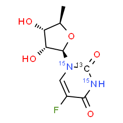ChemSpider 2D Image | 5'-Deoxy-5-fluoro(2-~13~C,~15~N_2_)uridine | C813CH11F15N2O5