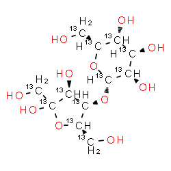 ChemSpider 2D Image | 4-O-beta-D-(~13~C_6_)Galactopyranosyl-D-(~13~C_6_)fructofuranose | 13C12H22O11