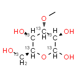 ChemSpider 2D Image | 3-O-Methyl-D-(~13~C_6_)glucopyranose | C13C6H14O6