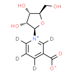 ChemSpider 2D Image | 1-(beta-D-Ribofuranosyl)-3-(~2~H_4_)pyridiniumcarboxylate | C11H9D4NO6