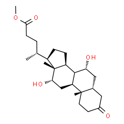 ChemSpider 2D Image | Methyl (5beta,7alpha,8xi,12alpha)-7,12-dihydroxy-3-oxocholan-24-oate | C25H40O5