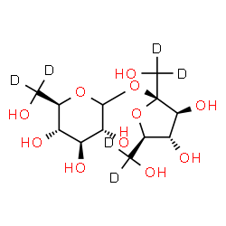 ChemSpider 2D Image | beta-D-(C~1~,C~1~,C~6~,C~6~-~2~H_4_)Fructofuranosyl D-(C~6~,C~6~-~2~H_2_)glucopyranoside | C12H16D6O11