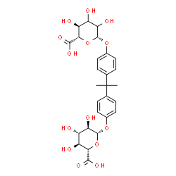 ChemSpider 2D Image | 4-{2-[4-(beta-D-Glucopyranuronosyloxy)phenyl]-2-propanyl}phenyl beta-D-erythro-hexopyranosiduronic acid | C27H32O14