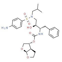 ChemSpider 2D Image | (3R,3aR,6aS)-Hexahydrofuro[2,3-b]furan-3-yl [(2S,3S)-4-{[(4-aminophenyl)sulfonyl](isobutyl)amino}-3-hydroxy-1-phenyl-2-butanyl]carbamate | C27H37N3O7S