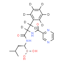 ChemSpider 2D Image | N-[(1R)-1-(Dihydroxyboryl)-3-methylbutyl]-Nalpha-(2-pyrazinylcarbonyl)(alpha,beta,beta,2,3,4,5,6-~2~H_8_)phenylalaninamide | C19H17D8BN4O4