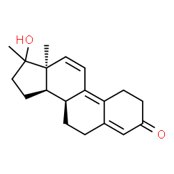 ChemSpider 2D Image | (14beta)-17-Hydroxy-17-methylestra-4,9,11-trien-3-one | C19H24O2