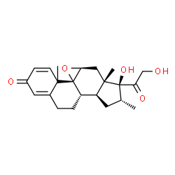 ChemSpider 2D Image | (10xi,11beta,16alpha,17alpha)-17,21-Dihydroxy-16-methyl-9,11-epoxypregna-1,4-diene-3,20-dione | C22H28O5
