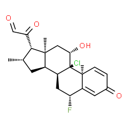 ChemSpider 2D Image | (6beta,9beta,11beta,14beta,16beta)-9-Chloro-6-fluoro-11-hydroxy-16-methyl-3,20-dioxopregna-1,4-dien-21-al | C22H26ClFO4