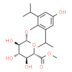 ChemSpider 2D Image | 4-Hydroxy-2,6-diisopropylphenyl methyl beta-D-glucopyranosiduronate | C19H28O8