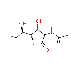 ChemSpider 2D Image | N-{(5S)-5-[(1R)-1,2-Dihydroxyethyl]-4-hydroxy-2-oxotetrahydro-3-furanyl}acetamide (non-preferred name) | C8H13NO6
