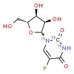 ChemSpider 2D Image | 5-Fluoro(2-~13~C,~15~N_2_)uridine | C813CH11F15N2O6