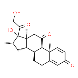 ChemSpider 2D Image | (16beta,17alpha)-17,21-Dihydroxy-16-methylpregna-1,4-diene-3,11,20-trione | C22H28O5