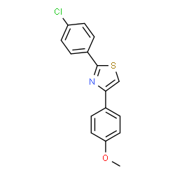 ChemSpider 2D Image | 2-(4-Chlorophenyl)-4-(4-methoxyphenyl)-1,3-thiazole | C16H12ClNOS