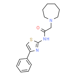 ChemSpider 2D Image | 2-(1-Azepanyl)-N-(4-phenyl-1,3-thiazol-2-yl)acetamide | C17H21N3OS