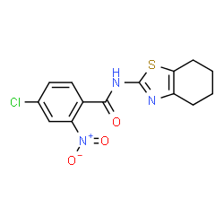 ChemSpider 2D Image | 4-Chloro-2-nitro-N-(4,5,6,7-tetrahydro-1,3-benzothiazol-2-yl)benzamide | C14H12ClN3O3S