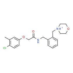 ChemSpider 2D Image | 4-[2-({[(4-Chloro-3-methylphenoxy)acetyl]amino}methyl)benzyl]morpholin-4-ium | C21H26ClN2O3