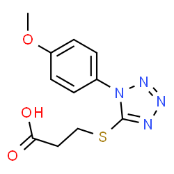 ChemSpider 2D Image | 3-{[1-(4-Methoxyphenyl)-1H-tetrazol-5-yl]sulfanyl}propanoic acid | C11H12N4O3S