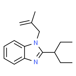 ChemSpider 2D Image | 1-(2-Methyl-2-propen-1-yl)-2-(3-pentanyl)-1H-benzimidazole | C16H22N2
