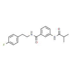 ChemSpider 2D Image | N-[2-(4-Fluorophenyl)ethyl]-3-(isobutyrylamino)benzamide | C19H21FN2O2