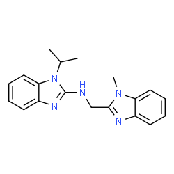 ChemSpider 2D Image | 1-Isopropyl-N-[(1-methyl-1H-benzimidazol-2-yl)methyl]-1H-benzimidazol-2-amine | C19H21N5