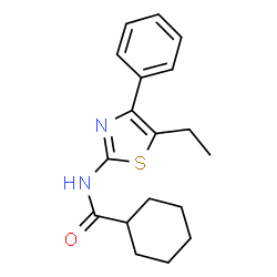 ChemSpider 2D Image | N-(5-Ethyl-4-phenyl-1,3-thiazol-2-yl)cyclohexanecarboxamide | C18H22N2OS