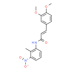 ChemSpider 2D Image | (2E)-3-(3,4-Dimethoxyphenyl)-N-(2-methyl-3-nitrophenyl)acrylamide | C18H18N2O5