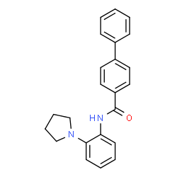 ChemSpider 2D Image | N-[2-(1-Pyrrolidinyl)phenyl]-4-biphenylcarboxamide | C23H22N2O