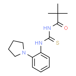 ChemSpider 2D Image | 2,2-Dimethyl-N-{[2-(1-pyrrolidinyl)phenyl]carbamothioyl}propanamide | C16H23N3OS