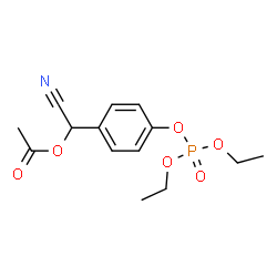 ChemSpider 2D Image | Cyano{4-[(diethoxyphosphoryl)oxy]phenyl}methyl acetate | C14H18NO6P